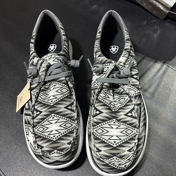 Ariat Hilo Grey Southwestern Charcoal Flex Foam sole, cushioned insole loafer - Picture 5 of 11